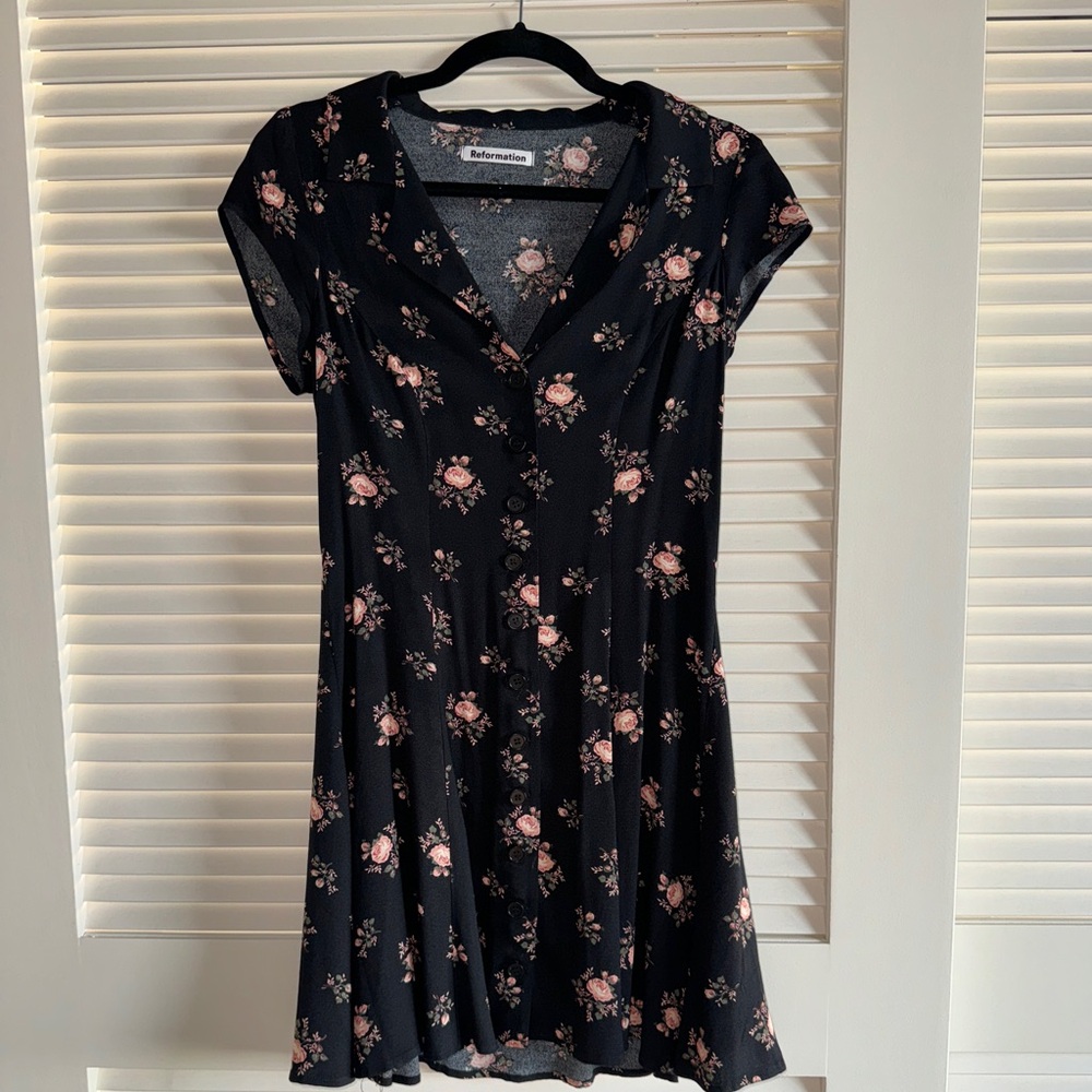 Reformation floral mini dress size 6